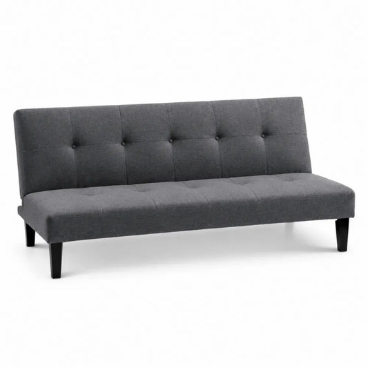 3-Sitzer Sofa ohne Armlehnen mit Polyesterbezug Holzgestell rechteckig Dunkelgrau Schwarz 180 x 83 x 78 cm